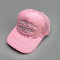 Summer New Five-pointed Star Cruise Embroidery Baseball Cap Unisex Sunshade Mesh Outdoor Truck Hat Adjustable Hip Hop Style 52–60cm rožinė