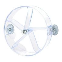 Wheel Design Bird Foraging Feeder Rotate Training Bird Training Toy  For Medium Parrots white