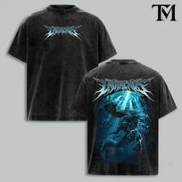 Monster Hunter Gore Magala Heavy Metal Vintage Washed Oversized T-Shirt L black