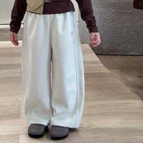 Solid Color Casual Warm Wide Leg Long Pants For Kids Boys Girls 170cm smėlis