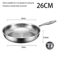 16/18/11cm Vokiškas gryno titano keptuvė Non-stick keptuvė Ne padengta Žuvies žvynų plaktuko raštas Titano lydinio indai gray