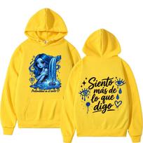 Karol G No Me Arrepiento De Sentir Tanto 2026 Album Print Hoodie Men Women Fashion Hip Hop Loose Casual Sweatshirt Streetwear XL geltona