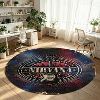 Nirvana Printed Round Crystal Velvet Rug Soft Non Slip Floor Carpet For Bedroom Holiday Gift 80cmx80cm gray