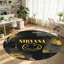 Nirvana Printed Round Crystal Velvet Rug Soft Non Slip Floor Carpet For Bedroom Holiday Gift 100cmx100cm