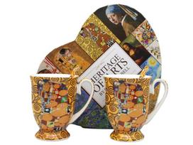 Gustav Klimt The Kiss Porcelain Mugs 2 Pcs Luxury Gift Set