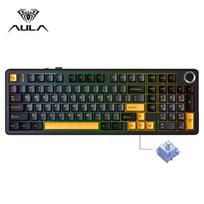 AULA F99 PRO Wireless Mechanical Keyboard 99Keys Hot Swap Prelube Switch 8000mAh Battery Gasket Structure Gamer Keyboard W/ Knob