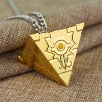 Yu-Gi-Oh! Millennium Puzzle Pyramid Keychain Necklace Set OPP Packaging beige