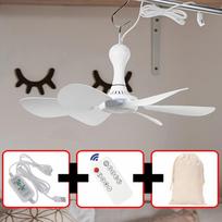 USB Fan Silent 6-blade Ceiling Fan 4-speed Hanging Fan for Camping Bed Camping Outdoor Hanging Camper Tents