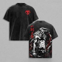 Kurosaki Ichigo BLEACH Graphic T Shirt Men Women Short Sleeve Cotton Tshirts Vintage Washed Tee Harajuku Male Casual T-shirt XL black