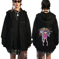 Rock Grupė Gorillaz Demon Days Akys Grafinis Užtrauktuku Užsegamas Džemperis Vyrams Hip Hop Mada Didelio Dydžio Užtrauktuku Užsegama Striukė Unisex Užtrauktuku Užsegamas Džemperis M black