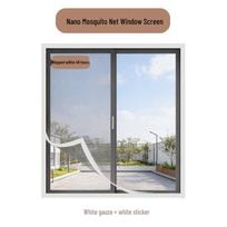 Nano Mesh Home Window Screen with Tape - Invisible, Self-Install, Encrypted, Hole-Free Mosquito Net 50*80cm gray