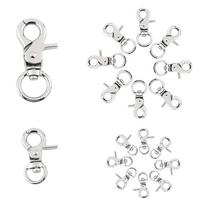 Alloy Swivel Lobster Claw Clasps, Swivel Snap Hook, Platinum, 7.4x7.2x1.7cm, 16pcs/box white