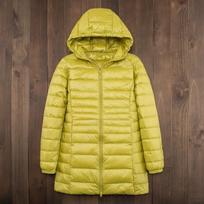 Ladies Long Warm Down Coat with Portable Storage Bag Women Light Down Jacket Women's Overcoats Hip-Length  High Street XS