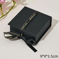 Ribbon Flip Box Cardboard Jewelry Box With Foam Inside Necklace Bracelet Ring Ring Ring Ring Earring Box Gift Packaging Box A5 black