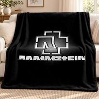 Rammstein blanket Flannel Blanket Soft Cozy Plush Throw for Sofa Bed Lightweight Home Decoration Outdoor camping 80cmx120cm black