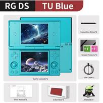 Anbernic RG DS Retro Handheld Video Game Console Video Player 4  IPS Dual Screen Android14 4000mAh Flip RGDS 512G PS1 PSP NDS turkio mėlyna spalva