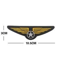 Aviation Pilot Insignia Embroidered Velcro Armband Patch - Tactical Military Fan Morale Badge yellow