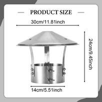Chimney Cap Cover Stainless Steel Cover, Tube for Heating Outside,Rooftop, House 14cm diameter