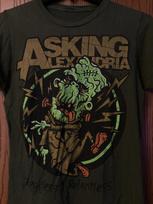 Asking Alexandria - “Reckless & Relentless” - Green Shirt - Graphic - 25” x 19” M black