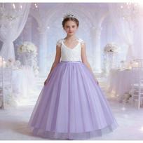 Girls Pink Sling Tulle Princess Dress Kids Formal Gown 160cm violetinė