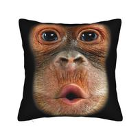 Thinking Monkey Meme  Pillow Covers Merch Soft Cushion Cover Decoration  Pillow Case Cover Home Multiple Sizes 40cmx40cm(16x16Inch) black