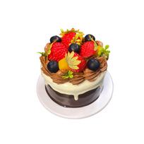 4Inch Simulation Birthday Cake Fake Dessert Model Baking Window Display Samples Photo Props, for Wedding Birthday Table Decor 14X7CM red