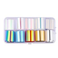 1Box Aurora Glitter Paper Glass Foils Cellophane Epoxy Resin Fillings for DIY Epoxy Resin Molds Crafts Nail Art Fillers
