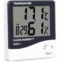 Elektroninis LCD termometras su laikrodžiu ir data