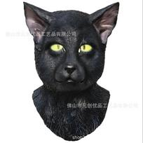 Helovino pilno veido latekso kaukė COS Katės kaukė, mielas gyvūno galvos apdangalas, vakarėlio kostiumo rekvizitai pramogoms ir linksmybėms Black Cat