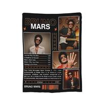 American Singer Bruno Mars Blankets Plush Throw Blanket Airplane Travel Printed Soft Warm Bedsprea, Size: 75*100cm, Weight: 280 GSM gray