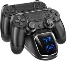 Įkrovimo stotelė PS4 valdikliams, 2 lizdai, LCD ekranas