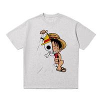 One Piece Monkey D Luffy Chibi Flag Pull TShirt Men Women 100 Cotton Anime Graphic Tee Oversized Streetwear Short Sleeve 4XL white