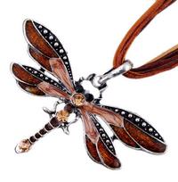 SUMENG New ParagraphWomen Crystal Dragonfly Ribbon Casual Pendant Necklace For Women Ewelry 2024 Gifts ruda