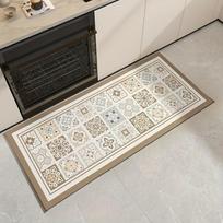 Black Tile Geometric Printed Kitchen Mat Living Room Entrance Non-slip Door Mat Bedroom Bedside Foot Mat Balcony Hallway Rugs 40x60cm 16x24inch white
