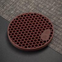 Purple Clay Teapot Care Mat - Non-slip Honeycomb Silicone Tea Tray Stand for Kung Fu Tea Sets black