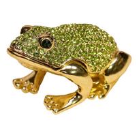 Fashionable Chinese Frogs Shape Jewelry Holder With Elegant Gift Packaging Portable Jewelry Container žalia
