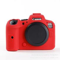 Silicone Camera Cover Canon EOS R6 Mark II Mirrorless Protective Soft Shell Case - Black Red Yellow Camo Matte R6-R6II Textured Silicone Case - Red