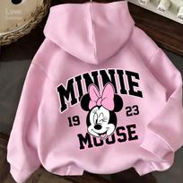 Individualizuotas rožinis „Minnie Mouse“ su užtrauktuku Hoodie Kūdikiams ir Vaikams Spausdintas Hoodie Atsitiktinis mergaičių su gobtuvu džemperis pavasariui Yra Drabužiai 100 white