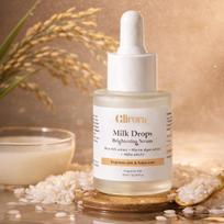 GLIVORA Milk Drops Brightening Serum with Rice Milk Extract, Marine Algae & Alpha Arbutin for Skin Glow, Dark Spots, Uneven Skin Tone Face Serum 2