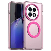 Dėklas OnePlus 13 Magnetinis, skirtas Magsafe, Galinis dėklas One Plus 13 5G 1+13 Saldainių spalvos permatomas PC + TPU smūgiams atsparus apsauginis rėmelis OnePlus 13 rožinė