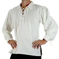 Fashionable Men's Pirate Shirt With Unique Medieval Style And Loose Fit Sleeves L balta