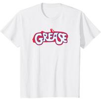 Grease Movie Logo Vintage T-Shirt Men Classic Musical Graphic Tee Casual Cotton Short Sleeve St XS white