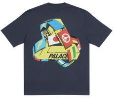 PALACE SKATEBOARDS TRI-FLAG MARŠKINĖLIAI TEE TAMSIAI MĖLYNI DIDELI L AUTENTIŠKI DEADSTOCK! Unisex marškinėliai M beige