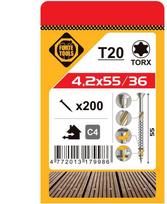 Grąžtas Forte Tools Forte_Tools Terasų medsraigčiai 4,2 x 55 mm, A2, 200 vnt.