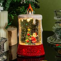 Kalėdinės dekoracijosŠviečiančios žvakės Stalo papuošalai Vandeniu užpildytos interjero scenos Šventiniai rekvizitai Kalėdos Christmas Tree Girl beige