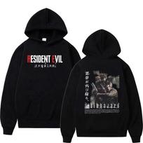 2026 Resident Evil 4 Leon Kennedy Hoody Vyriškas Moteriškas Gotikinis Vintage Puloveris Megztinis Vyras Atsitiktinis Ilgomis Rankovėmis Per dydį Hoodies Streetwear S juoda
