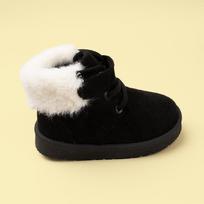 Winter new suede Velcro children's snow boots 22 juoda