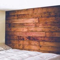 Retro Wood Grain Geometric Tapestry Bedside Wall Hanging Bohemian Background Fabric Room Aesthetic Decoration Home Decor 100X70CM brown