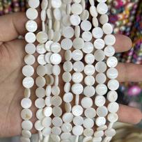 Natural Freshwater Shell Round Slice Beads for DIY Jewelry and Accessories gray