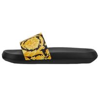 VERSACE Baroque Pool Slide Black Gold Men's 1008734-1A06250_5B000 EU 44 black